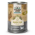 Mit Wildes Land PUR Adult Huhn 400g ernährst du deinen Hund artgerecht.