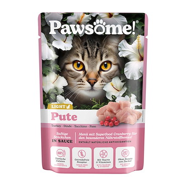 Pawsome Adult- Nassfutter - in Sauce light mit Truthahn 85g