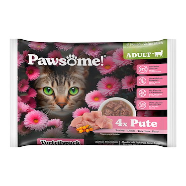 Pawsome Adult- Nassfutter - in Sauce mit Truthahn