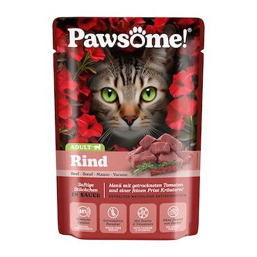 Pawsome Adult- Nassfutter - in Sauce mit Rind